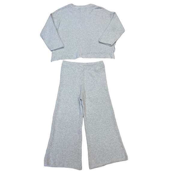 Free People Hailee Sweater Set in Ivory Heather Light Grey Size Large - Picture 4 of 11